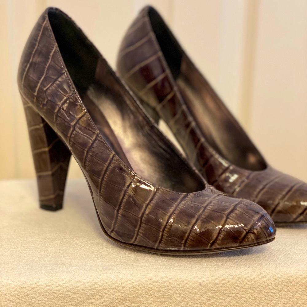 Marc Jacobs Patent Croc Block Heels